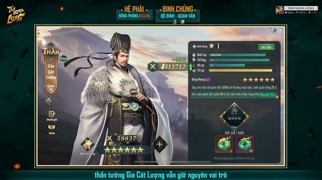 Zhuge Liang, Zhou Du, Trieu Van – outstanding strategists in the mobile game Tan Ngoa Long